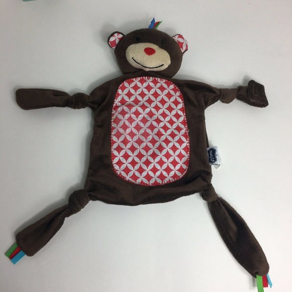 Mud Pie Monkey Lovey Plush Baby Security Blanket 12" Mudpie Jungle Tabs Toys Fun - Picture 12 of 12